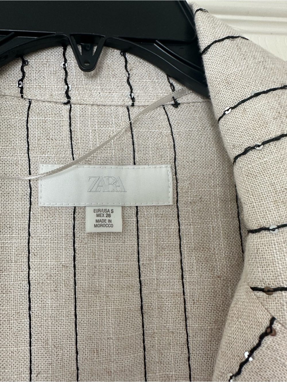 Zara linen blazer with sequence Size s - Picture 2 of 3